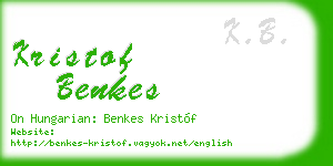 kristof benkes business card