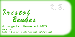 kristof benkes business card